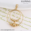 32803 Xuping popular seed beads jewelry, ancient double gold hoop pendant for free sample